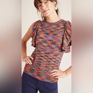 Anthropologie Ruby flutter-sleeve top